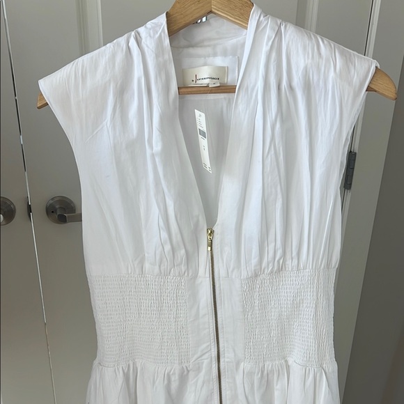 Anthropologie White Sleeveless Mock Neck Sundress - Picture 4 of 5